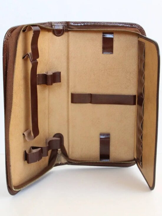 Other - Vintage Leather Toiletry Bag Made in Western Germany, Zippered Dopp Kit